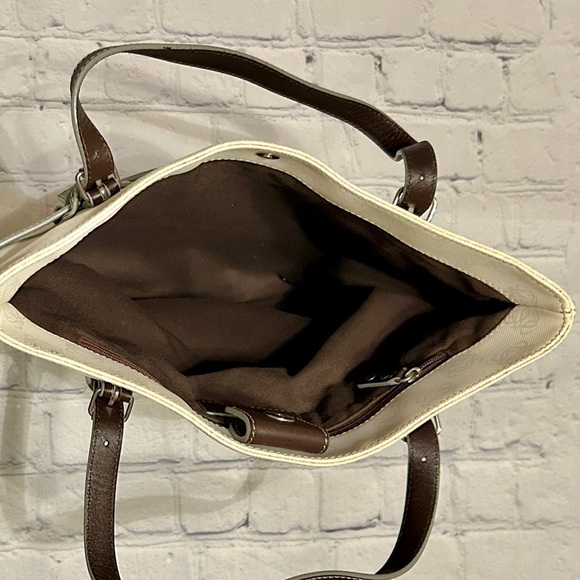 LOEWE White & Black Canvas & Leather Repeat Anagram Logo Tote Bag. - Picture 3 of 15